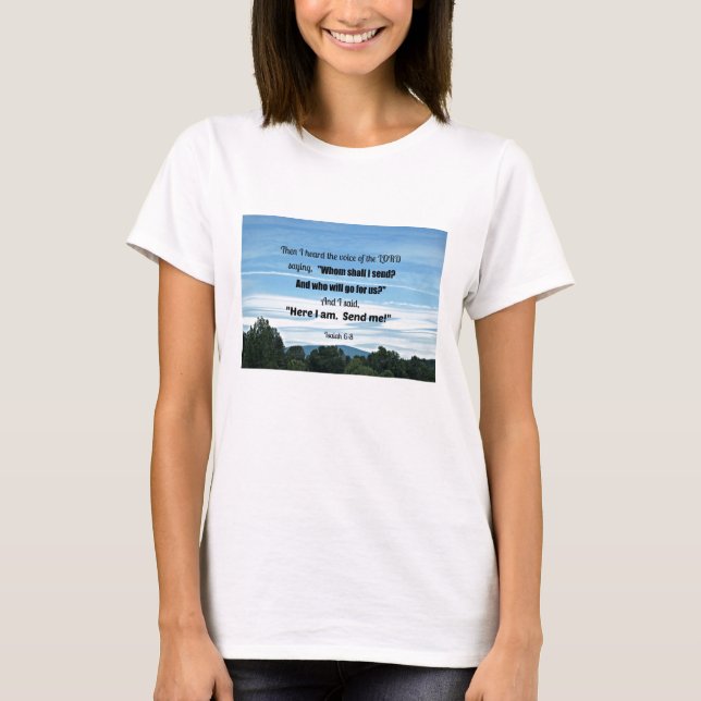 T-shirt Ésaïe 6:8 Alors j'entendis la voix du Seigneur (Devant)