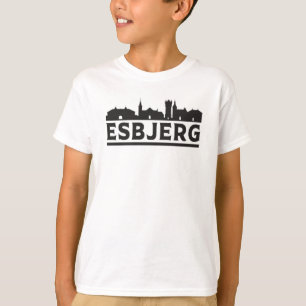 T-shirt Esbjerg Danemark City Skyline Cityscape Voyage Cad