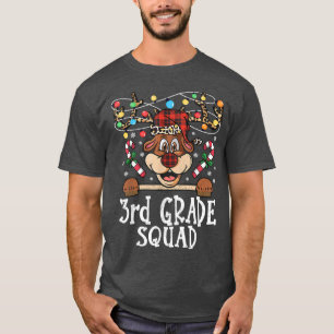 T-shirt Escadron de 3e classe Reindeer Christmas Teacher e