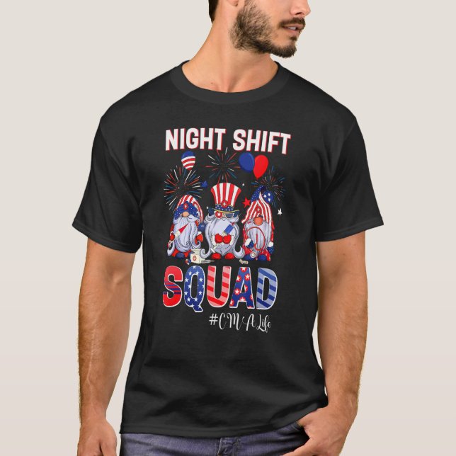 T-shirt Escadron De Navires De Nuit Cma Vie Infirmière Pat (Devant)