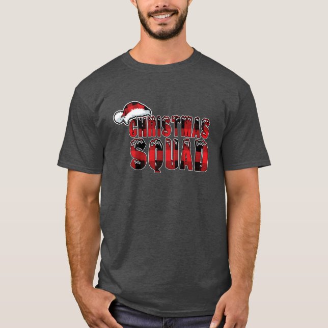 T-shirt Escadron de Noël Hiver Décembre Motif Noël (Devant)