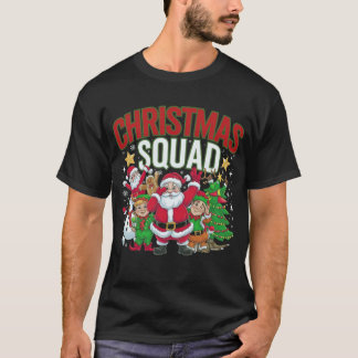 T-shirt Escadron de Noël Père Noël Dabbing Elf Family Pyja