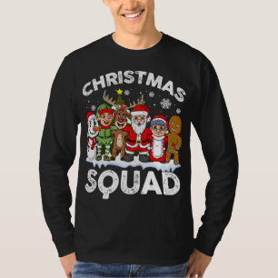T-shirt Escadron de Noël Père Noël Reindeer Elf Snowman Fu