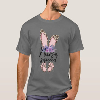 T-shirt Escadron d'infirmières léopard Bunny Escouade d'in