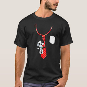 T-shirt Escalade de chien sur Cravate Graphisme Tee - shir