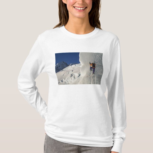T-shirt escalade de glace sur le glacier Tasman au pied du (Devant)