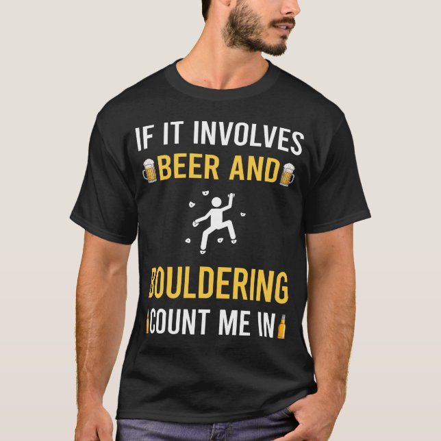 T-shirt Escalade De La Bière Et Du Rocher De Bouldering (Devant)