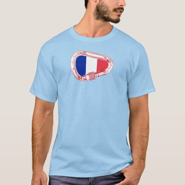 T-shirt Escalade Drapeau France Carabiner (Devant)