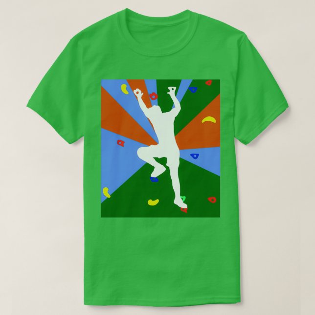 T-shirt Escalade humaine ou rocher sur le mur d'escalade (Design devant)