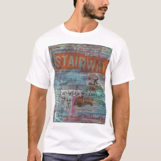 T-SHIRT ESCALIER : COLLAGE DE POÉSIE VISUELLE MIXED MEDIA 