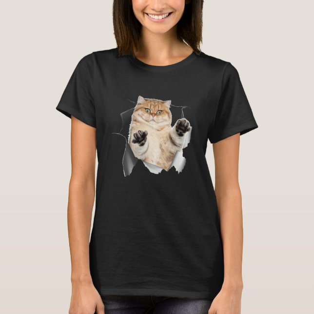 T-shirt Escaping Cat (Devant)