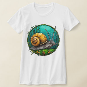 T-shirt Escargot de dessin animé kawaii drôle esthétique d