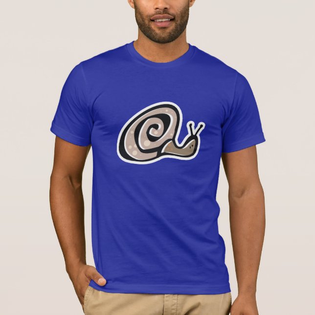 T-shirt Escargot mignon ; Bleu (Devant)