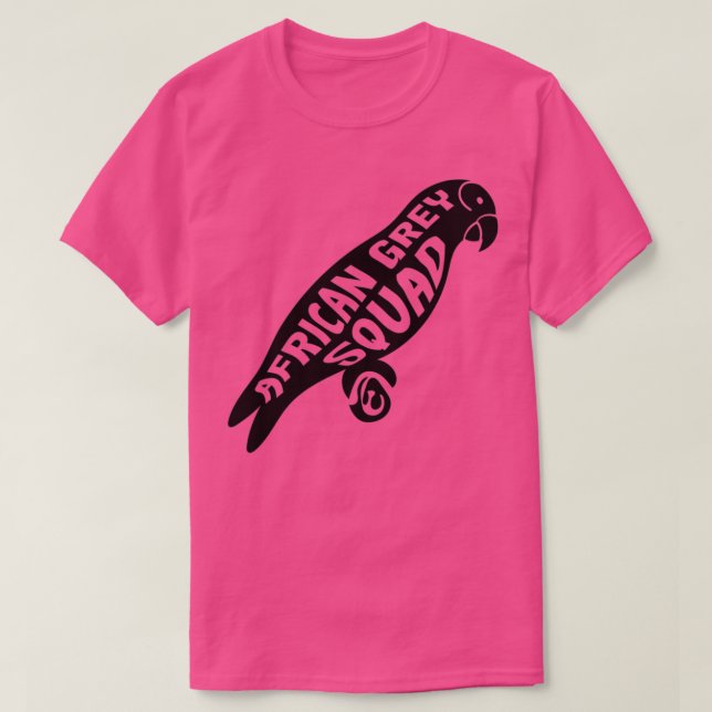 T-shirt Escouade africaine de gris Perroquets animaux exot (Design devant)