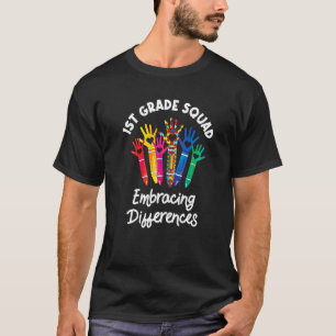 T-shirt Escouade de 1re année qui accepte les différences