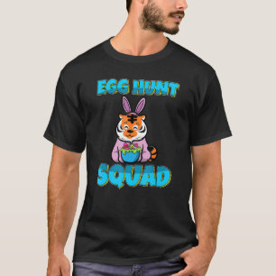 T-shirt Escouade de chasse aux oeufs Cute Tiger Oeufs de P