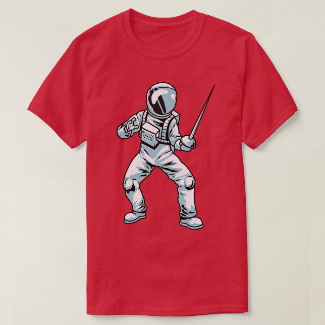 T-shirt Escrime Sport Épée Astronaut Fencer Fighting Fe (Design devant)