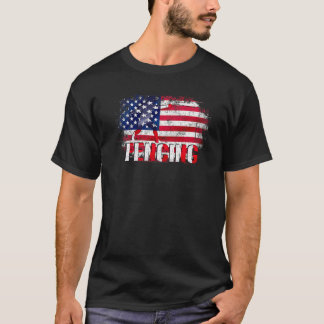 T-shirt Escrime Vintage Avec Drapeau Américain Pour Escrim