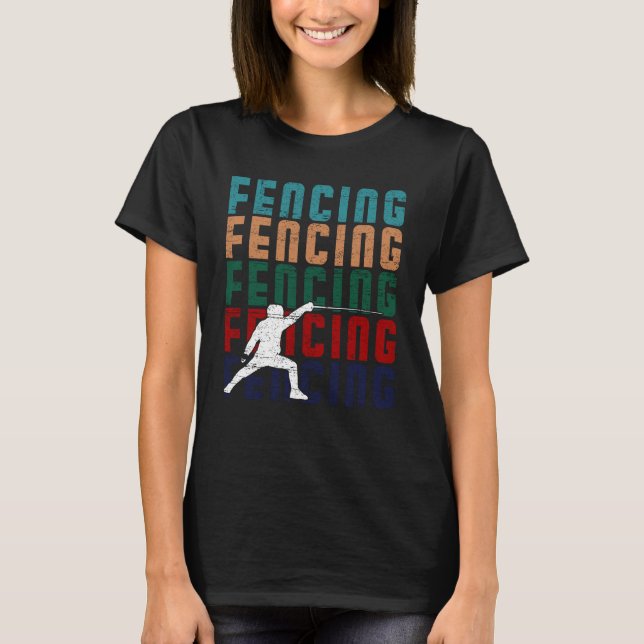 T-shirt Escrimeur Design Rétro Vintage (Devant)