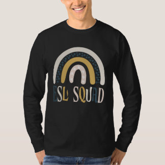 T-shirt ESL Squad Teacher Crew Team Back To School Boho Ra