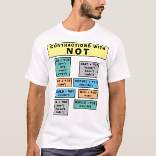 T-shirt ESL T Shirt Contractions Négatives Avec Non-Liste