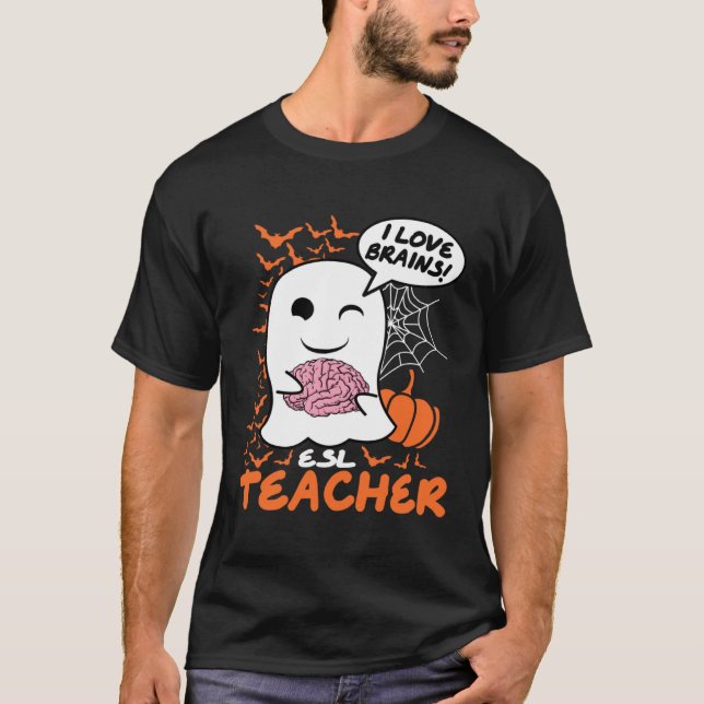 T-shirt ESL Teacher Cute Ghost Halloween Teacher (Devant)