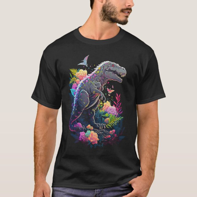 T-shirt Esoteric Rex Trex Crystals Cute Illustration  2 (Devant)
