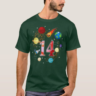 T-shirt Espace 14 Ans 14ème anniversaire garçons Planètes 