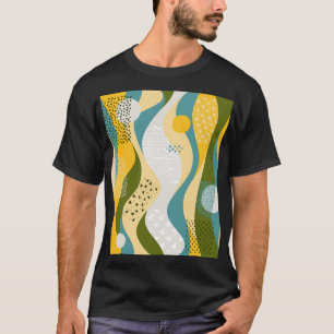 T-shirt Espace Abstrait : Ornements en ligne lisse.