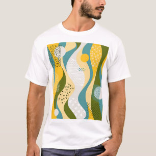T-shirt Espace Abstrait : Ornements en ligne lisse.