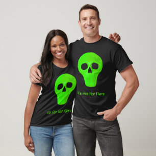 T-shirt Espace Alien Face Neon Vert noir OVNI