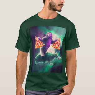 T-shirt Espace Amusant Avec Pizza Riding Turtle 68 254
