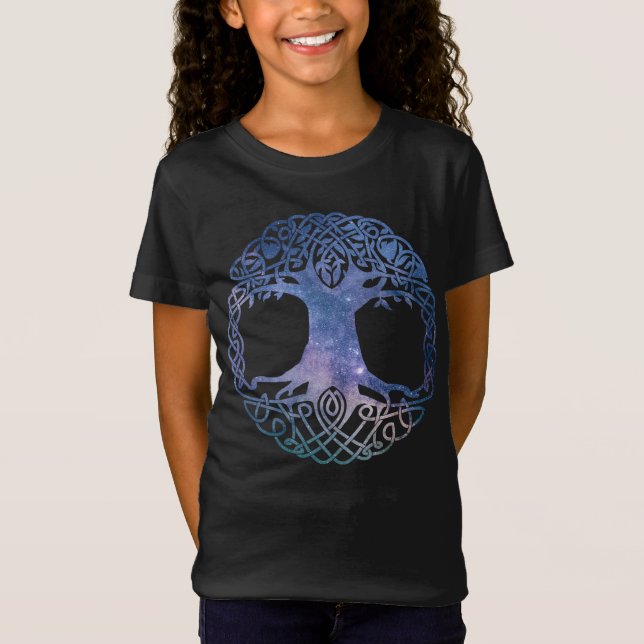 T-Shirt Espace extra-atmosphérique Galaxie Arbre celtique  (Devant)