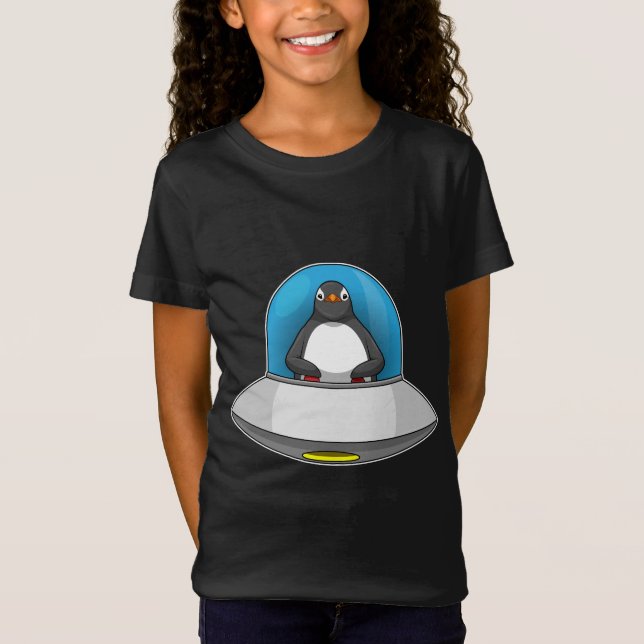 T-Shirt Espace spatial de pingouin (Devant)