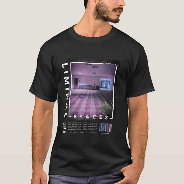 T-shirt Espaces Liminaux Vaporwave Retro Long Manche T Che (Devant)