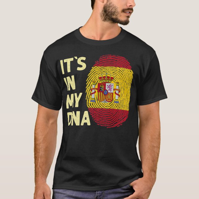T-shirt Espagne dans mon ADN Espagnol Drapeau Équipe Espag (Devant)