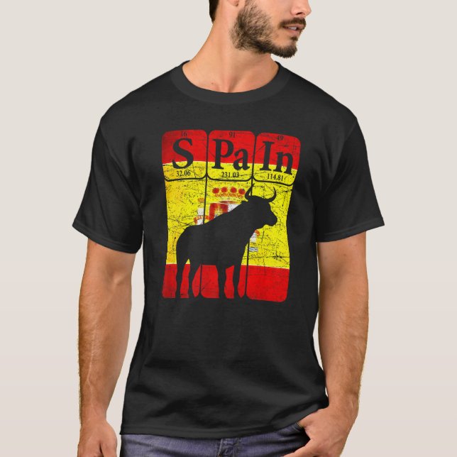 T-shirt Espagne Éléments de tableau périodique Espagnol Bu (Devant)