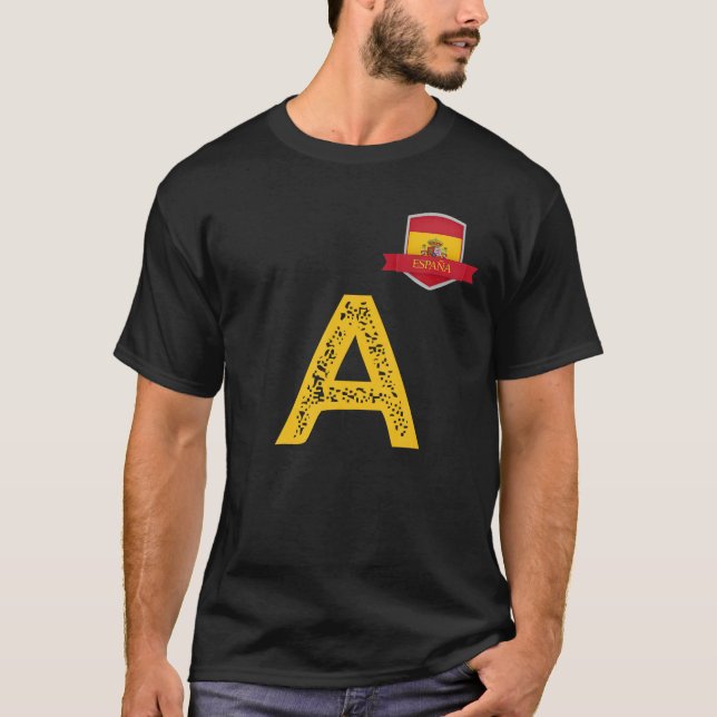 T-shirt Espagne Espa Lettre du Drapeau Humain A Espagne Es (Devant)