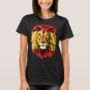 T-shirt Espagne Flag Pride Lion Face España Espagne Espagn