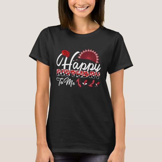 T-shirt Espagne Flamenco mignonne Joyeux Anniversaire pour (Devant)