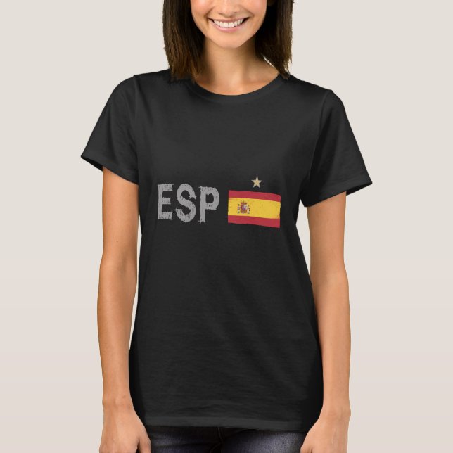 T-shirt Espagne Football Fan Chemise Espagnole Drapeau (Devant)