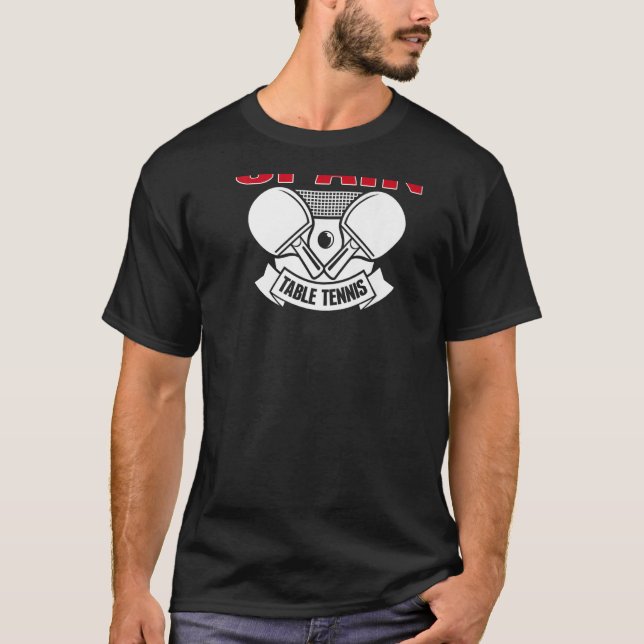T-shirt Espagne Tennis de Table Support Espagnol Ping Pong (Devant)