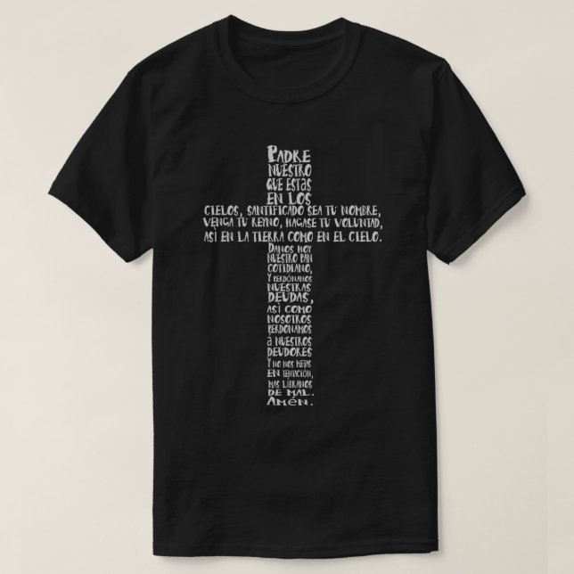 T-shirt Espagnol Christian PADRE NUESTRO Notre Père Prière (Design devant)