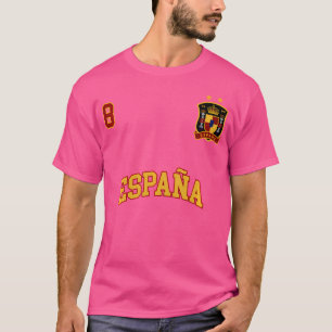 T-shirt Espana Espagne Team Sports Numéro 8 Football Espag
