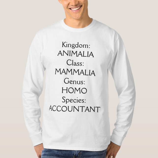 T-shirt "Espèce : comptable" (Devant)