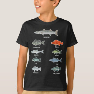 T-shirt Espèces de poissons d'eau douce Pêcheur