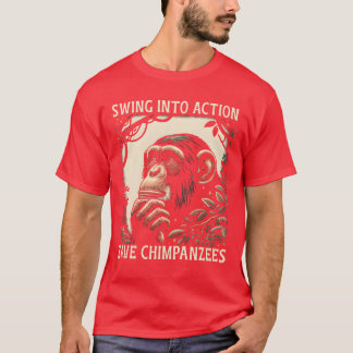 T-shirt Espèces menacées Chimpanzé Droits des animaux ami