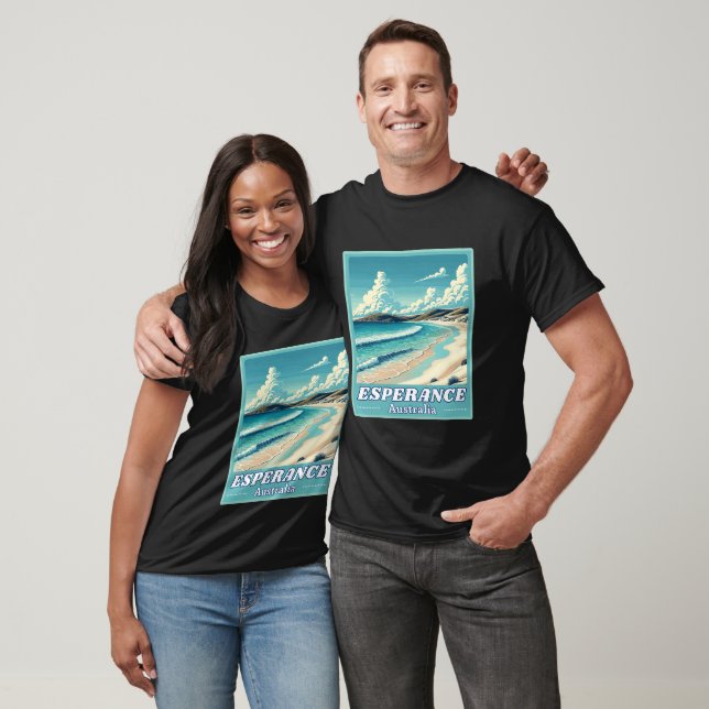 T-shirt Esperance en Australie Occidentale Skyline Rétro (Unisexe)