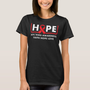 T-shirt Espérance sida Vih Rouge Ruban Journée mondiale de