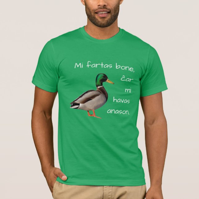 T-shirt Espéranto : Os de fartas de MI, MI ĉar Havas (Devant)